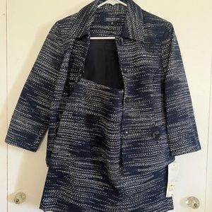 Jones New York Women 2pc Blue & White Skirt Suit *NEW*